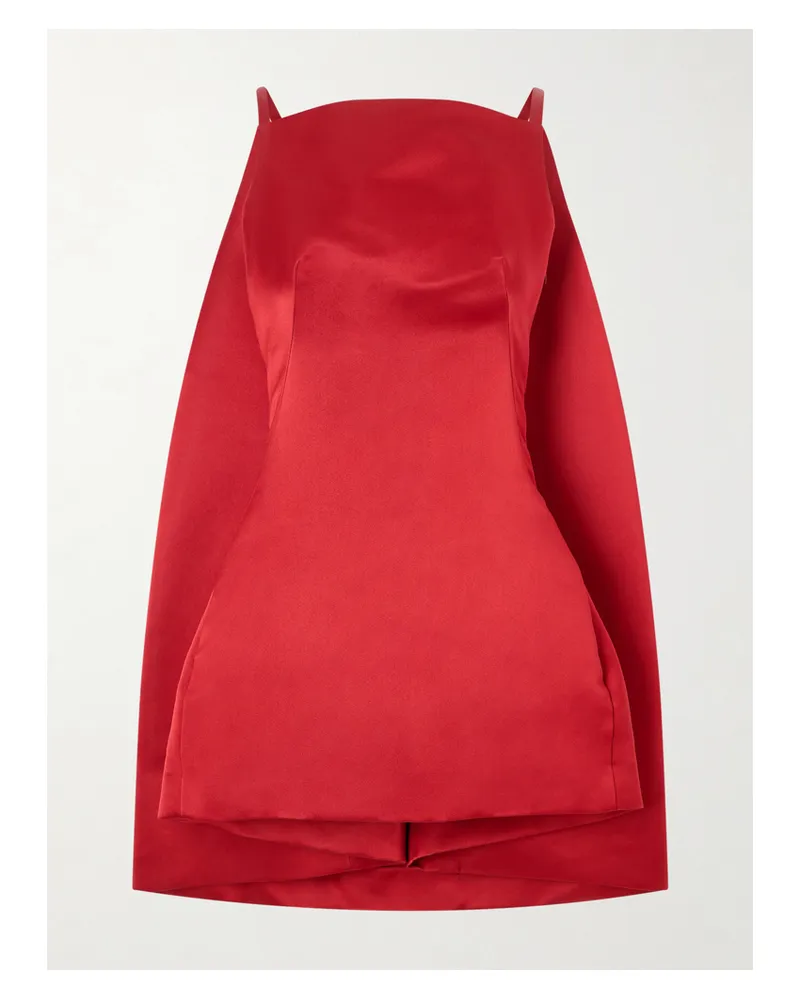 Givenchy Cape-effect Silk-satin Mini Dress - Red Red