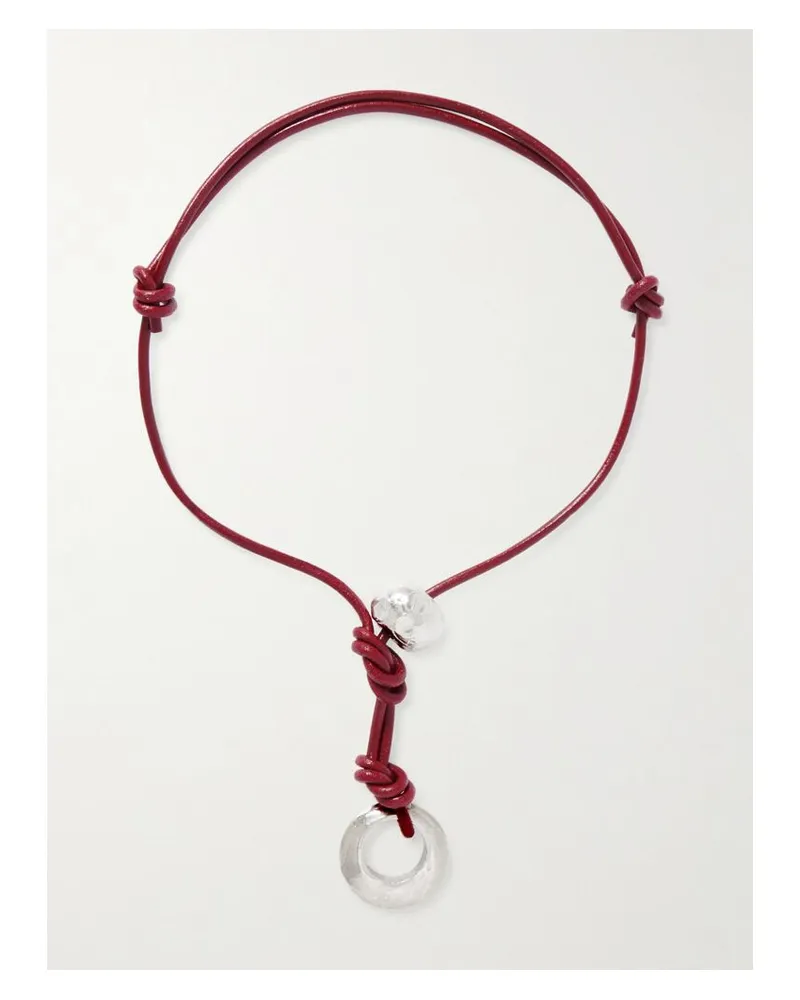 Alighieri The Poet's Lens Choker Aus Leder Mit Details Aus Recyceltem Silber - Rot Rot