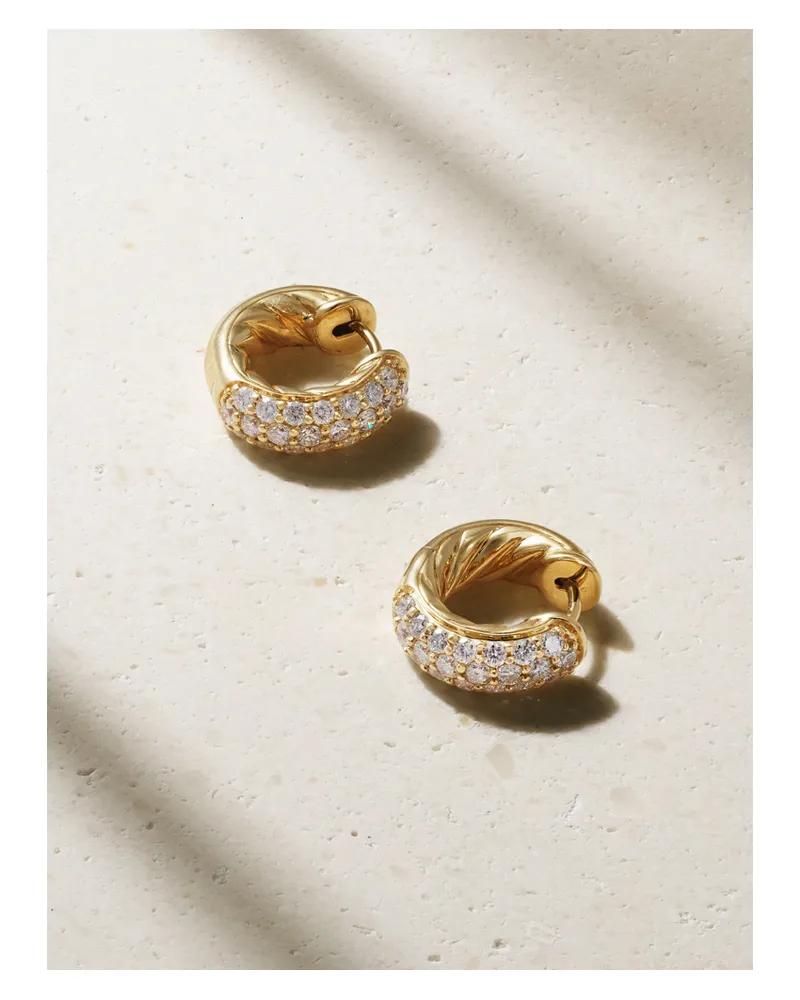 David Yurman Dy Mercer™ Micro Creolen Aus 18 Karat Gold Mit Diamanten Gold