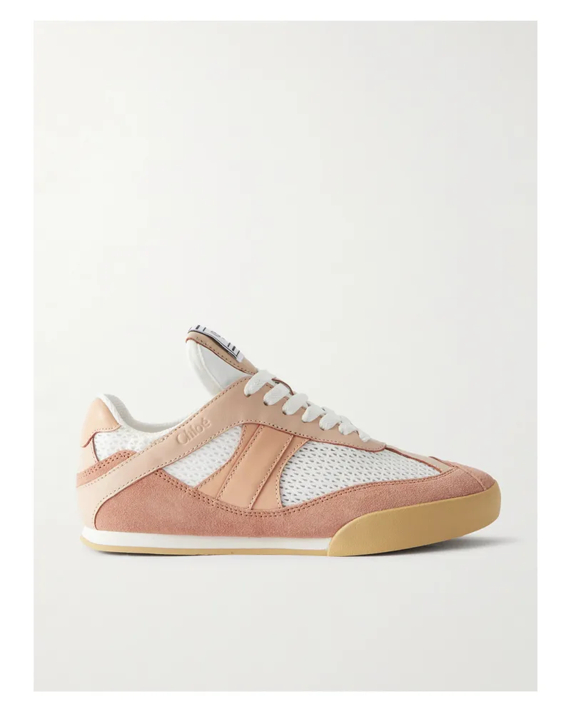 Chloé Kick Sneakers Aus Mesh Mit Besätzen Aus Leder Und Veloursleder - Orange Orange