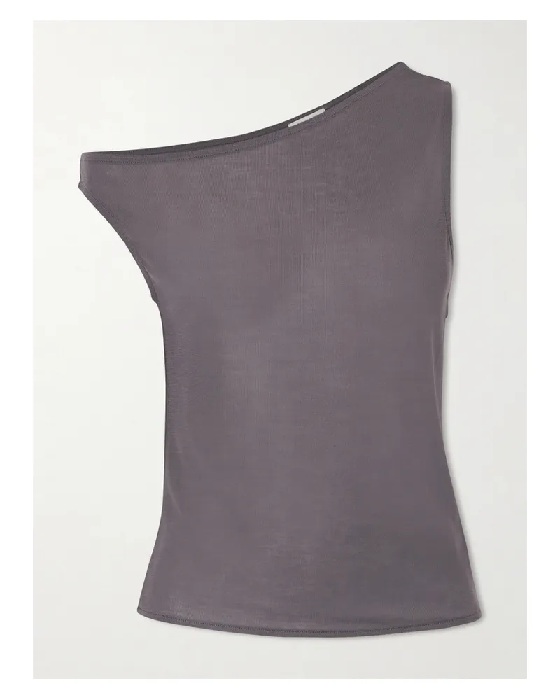 St. Agni Off-the-shoulder Tencel™ Lyocell Top - Gray Gray