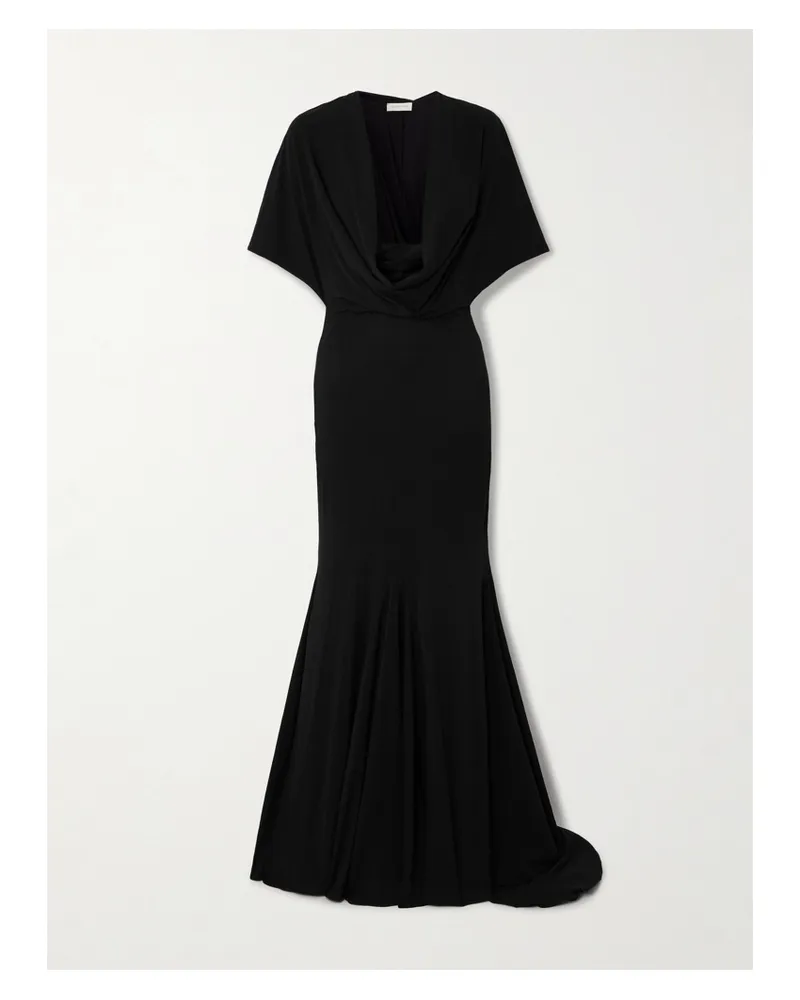 Magda Butrym Robe Aus Stretch-seide Mit Kapuze - Schwarz Schwarz