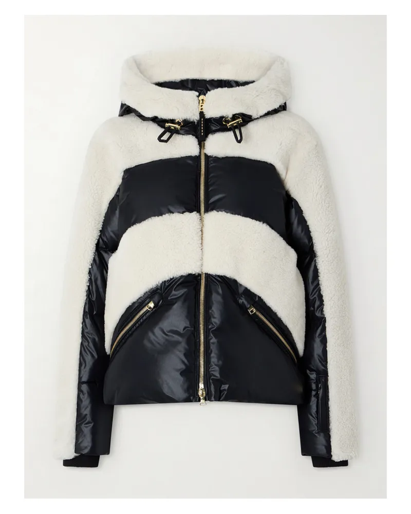 Bogner Dana Skijacke Mit Shearling-besätzen, Daunenfüllung Und Kapuze - Schwarz Schwarz