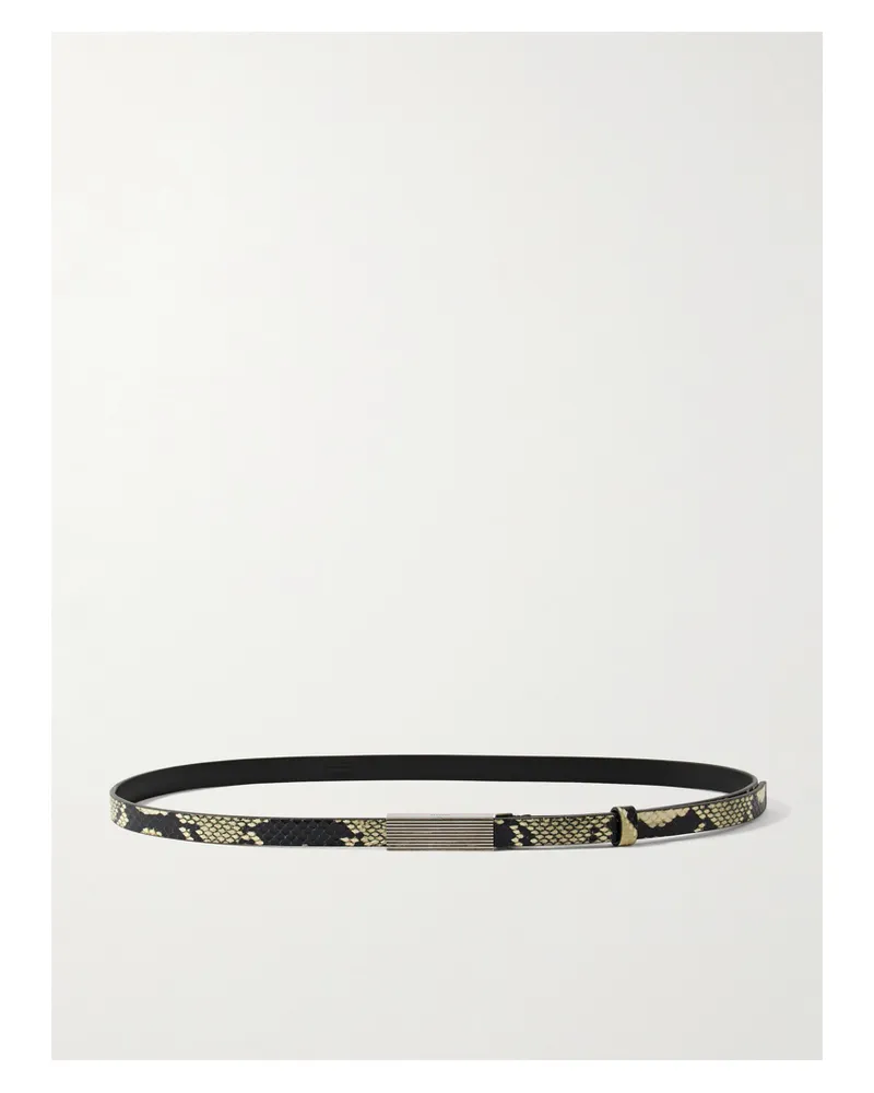 KHAITE Empire Snake-effect Leather Belt - Animal print Animal
