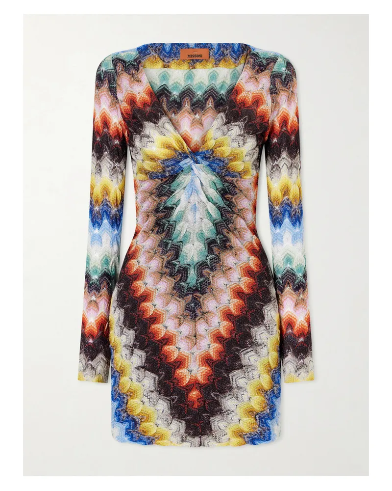 Missoni Metallic Crochet-knit Mini Dress - Black Black