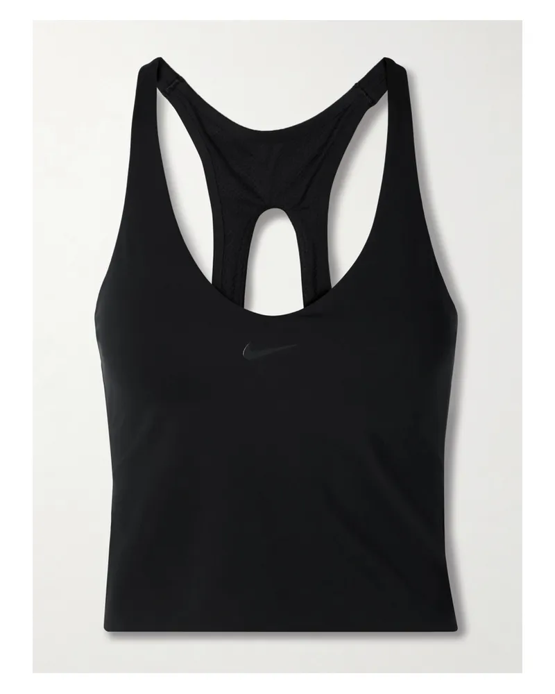 Nike Universa Verkürztes Tanktop Aus „dri-fit“-material - Schwarz Schwarz