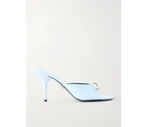 Opera Embellished Patent-leather Mules - Blue