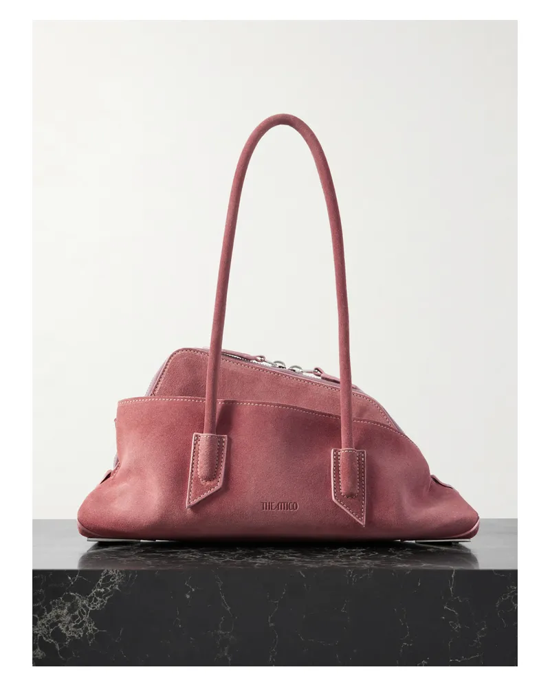 ATTICO La Passeggiata Small Asymmetric Suede Tote - Pink Pink