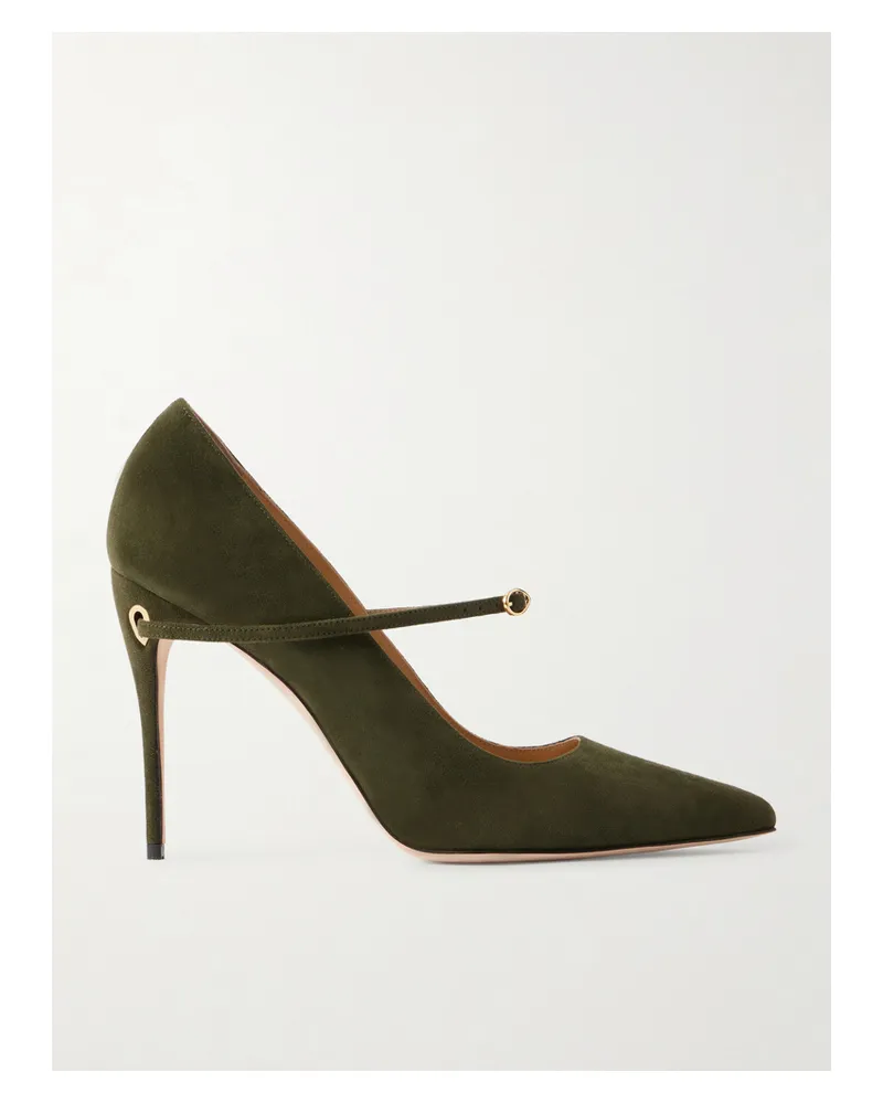 Jennifer Chamandi Lorenzo 105 Suede Pumps - Green Green