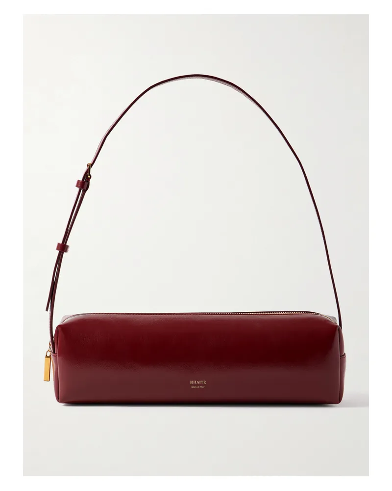 KHAITE Kye Glossed-leather Shoulder Bag - Burgundy Burgundy