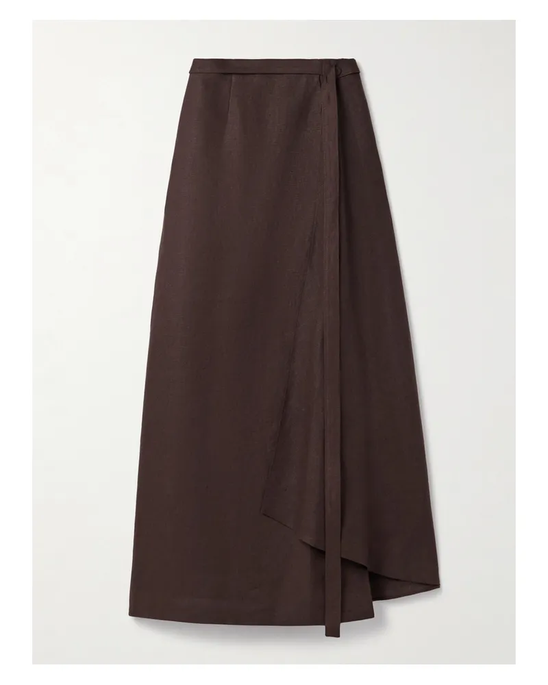 Adam Lippes Bruna Maxi-wickelrock Aus Leinen - Metallic Metallic