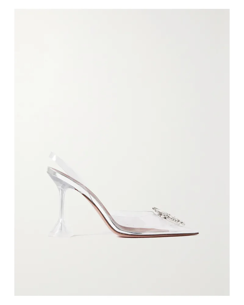 Amina Muaddi Begum Slingback-pumps Aus Pvc Mit Kristallen - Silber Silber