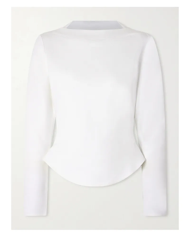 Alaïa Asymmetric Cotton-blend Jersey Top - White White