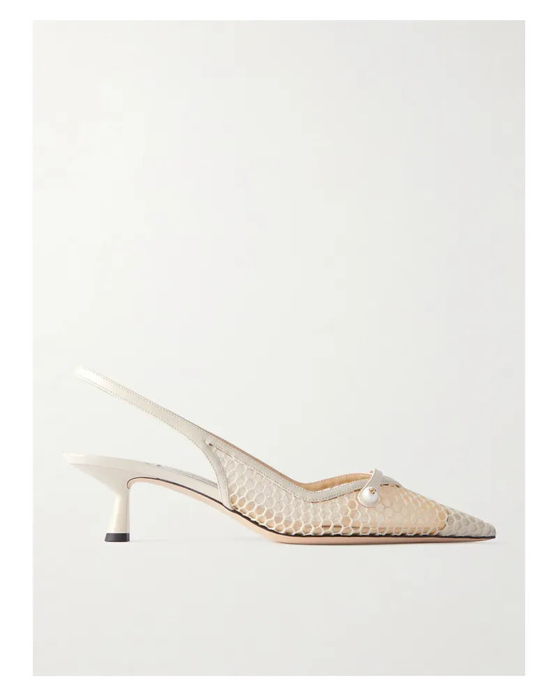 Jimmy Choo Amita 45 Slingback-pumps aus Mesh Weiß