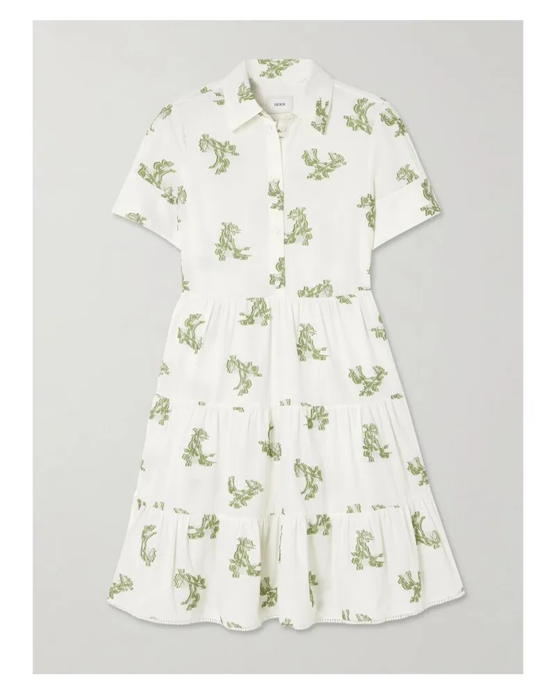 Erdem Minikleid Aus Baumwolle Mit Fil-coupé-stickereien Und Teilungsnähten - Elfenbein Elfenbein