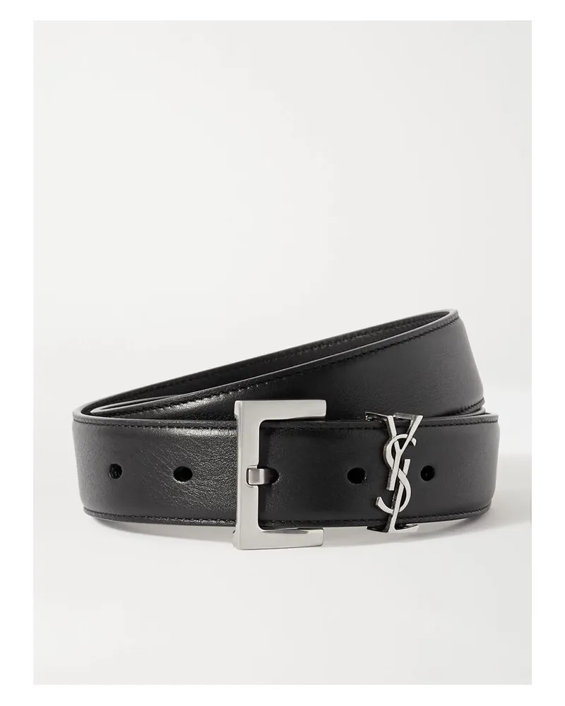 Saint Laurent Monogramme Gürtel Aus Leder - Schwarz Schwarz
