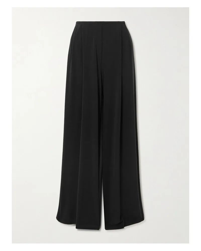 Norma Kamali Hose Mit Weitem Bein Aus Stretch-jersey Mit Falten - Schwarz Schwarz