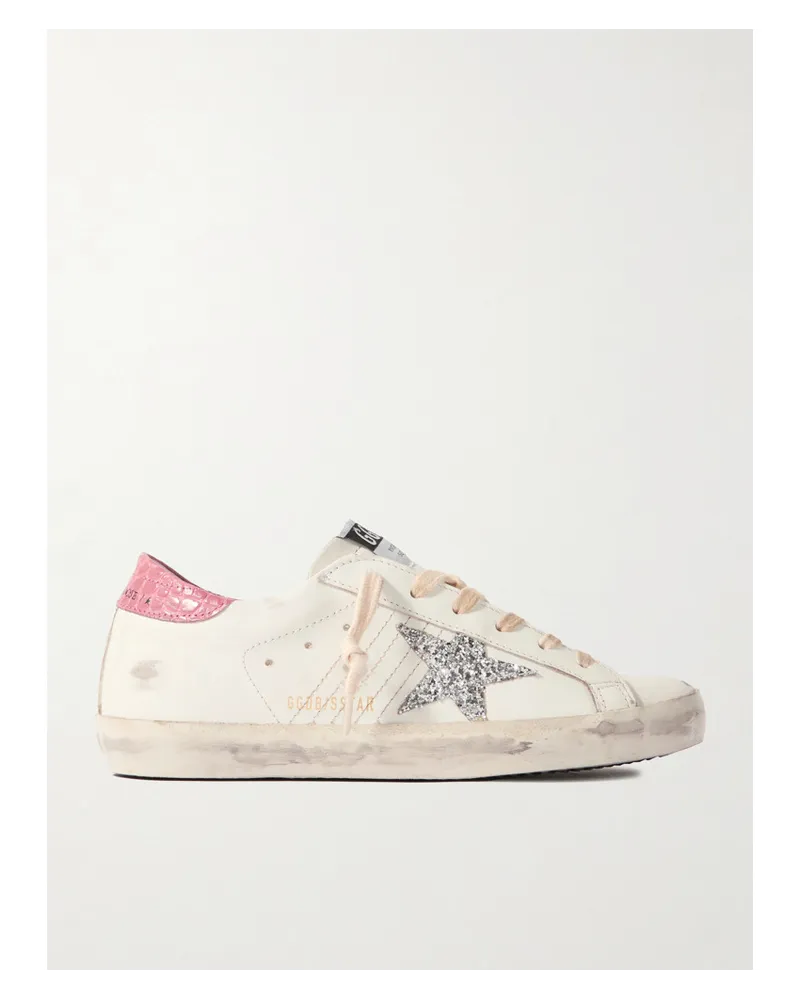 Golden Goose Super-star Sneakers aus Leder in Distressed-optik Weiß