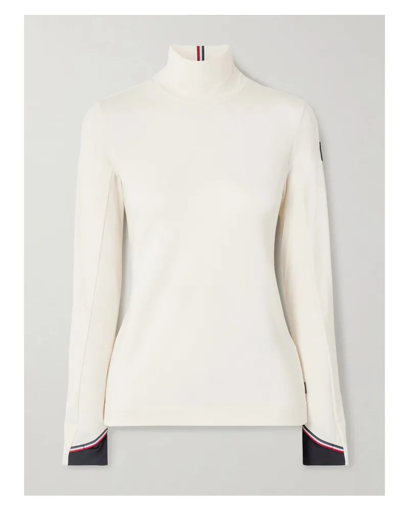 Moncler Skioberteil Aus Polartec®-stretch-strick Mit Stehkragen - Creme Creme