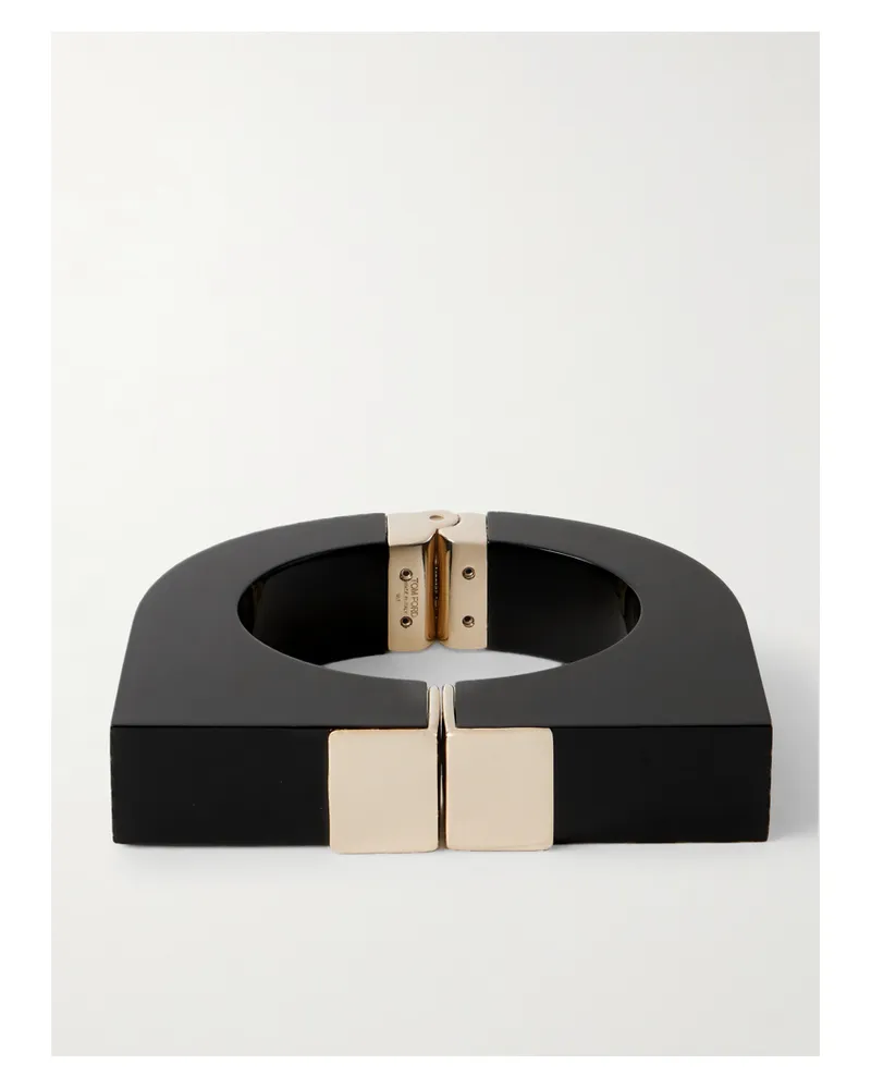 Tom Ford Armreif Aus Plexiglas® Mit Goldfarbenen Details - Schwarz Schwarz
