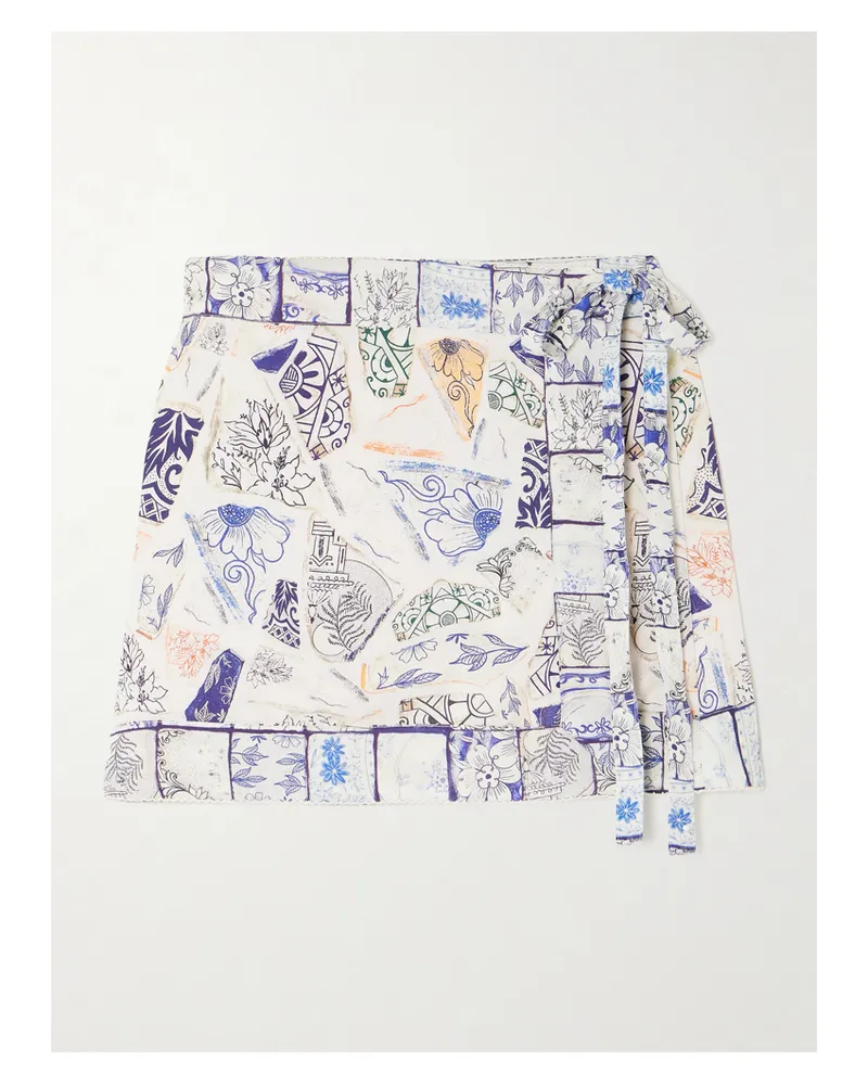 AGUA BENDITA Net Sustain Luna Porcelana Pareo Aus Bedrucktem Tencel™ Lyocell - Blau Blau