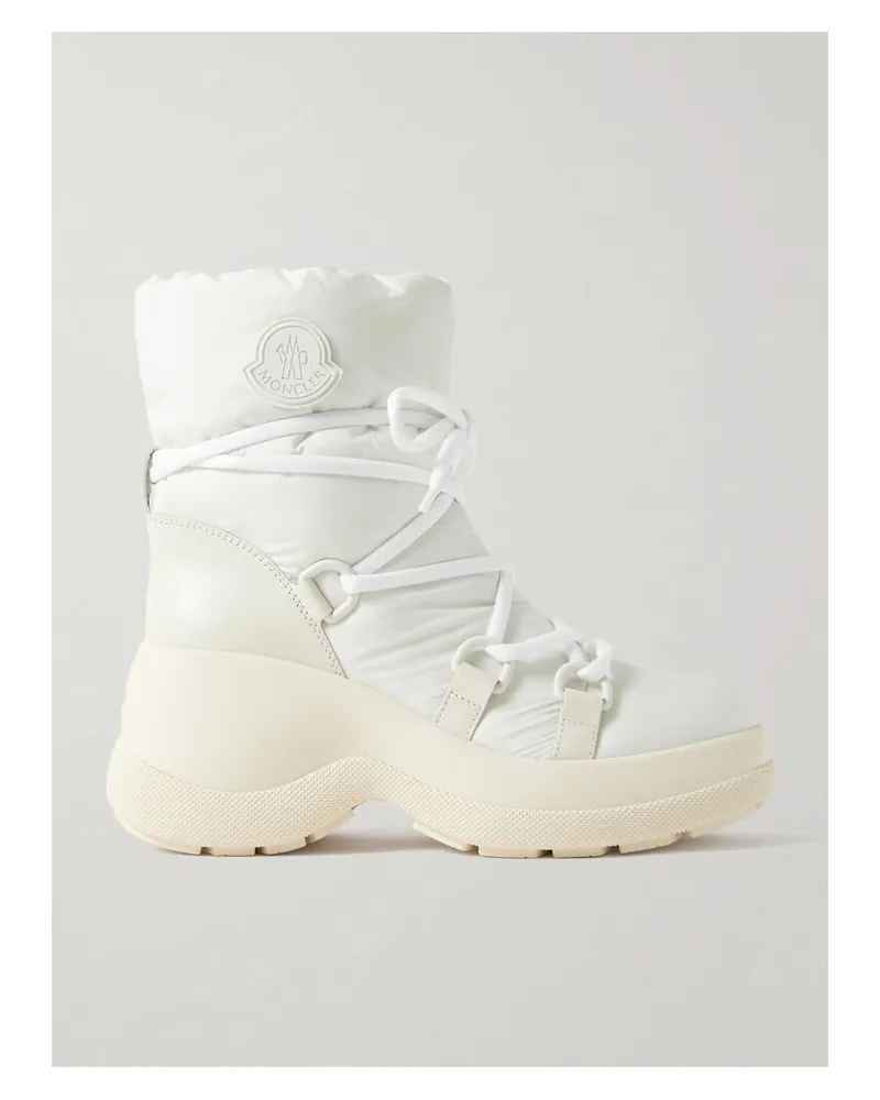 Moncler Resile Stiefel Aus Shell Mit Besätzen Aus Gummi Und Leder - Weiß Weiß