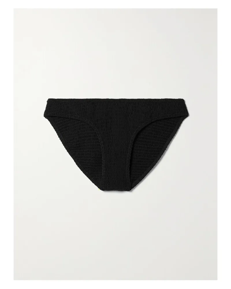 Totême Net Sustain Gerafftes Bikini-höschen Aus Recyceltem Stretch-material - Schwarz Schwarz