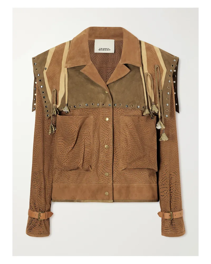 Isabel Marant Jacke Aus Veloursleder Mit Perforationen Und Verzierungen - Metallic Metallic
