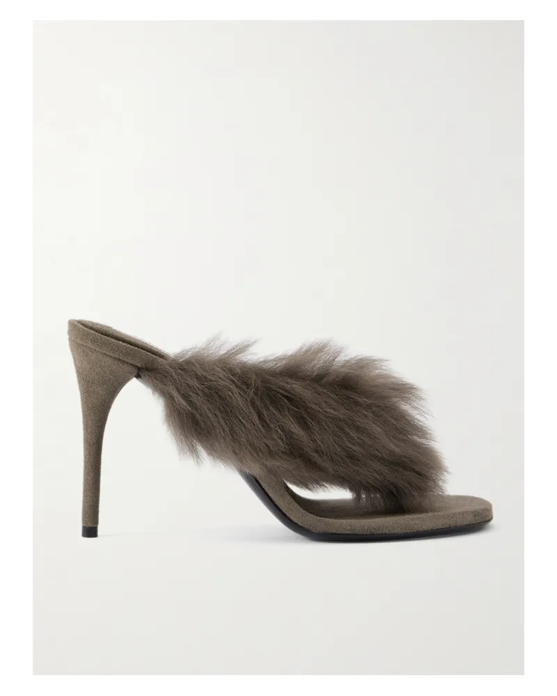 Alaïa Shearling Mules - Brown Brown