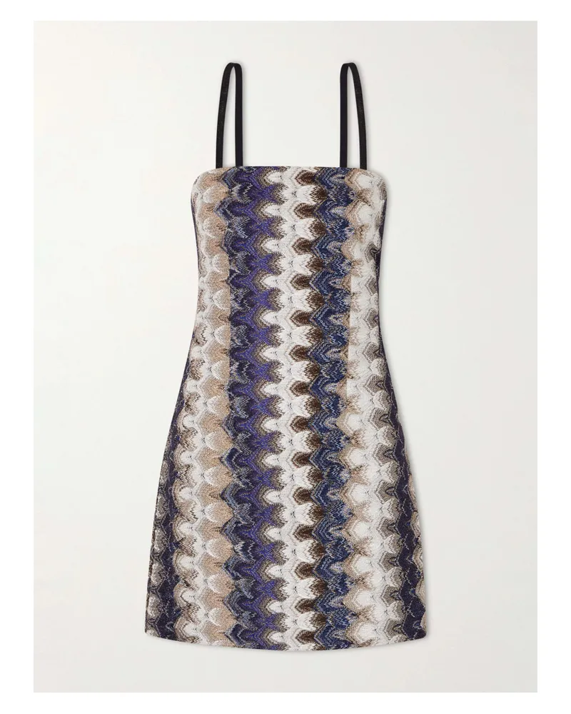 Missoni Crochet- Knit Mini Dress - Brown Brown