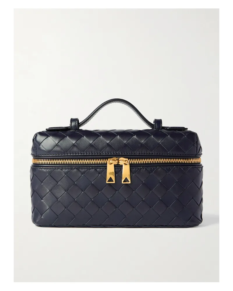 Bottega Veneta Bang Bang Vanity Intrecciato Leather Tote - Blue Blue