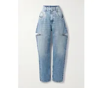 Hoch Sitzende Jeans Mit Weitem Bein Und Cut-outs - Blau