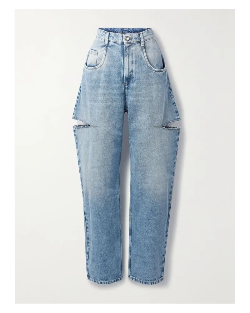 Maison Margiela Hoch Sitzende Jeans Mit Weitem Bein Und Cut-outs - Blau Blau
