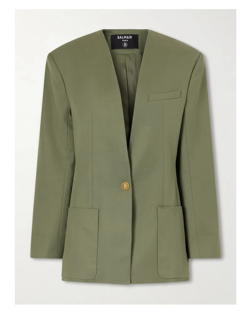 Balmain Cotton-twill Blazer - Green Green