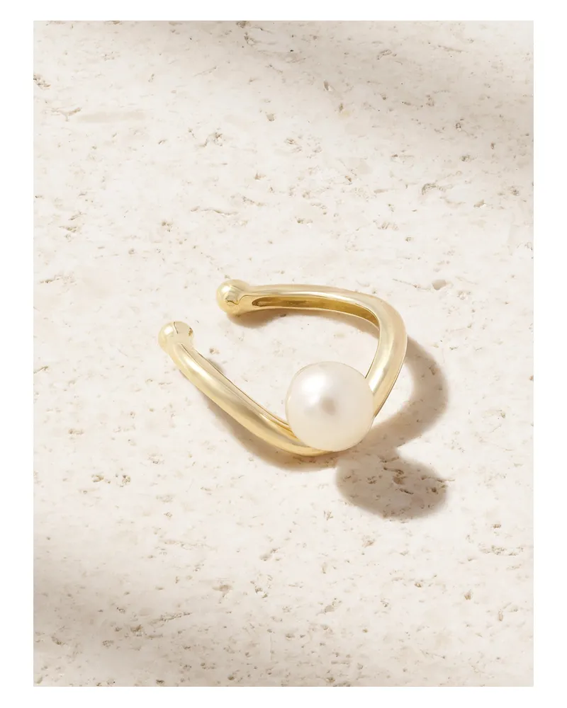 MIZUKI Ear Cuff Aus 14 Karat Gold Mit Perle Gold