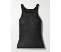 Sheer Cotton Tank – Soot – Tanktop Aus Stretch-jersey - Schwarz