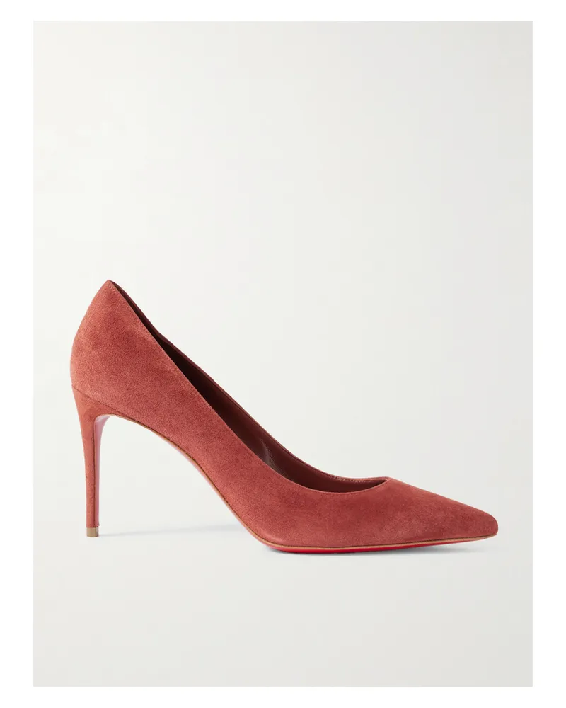 Christian Louboutin Kate 85 Suede Point-toe Pumps - Red Red