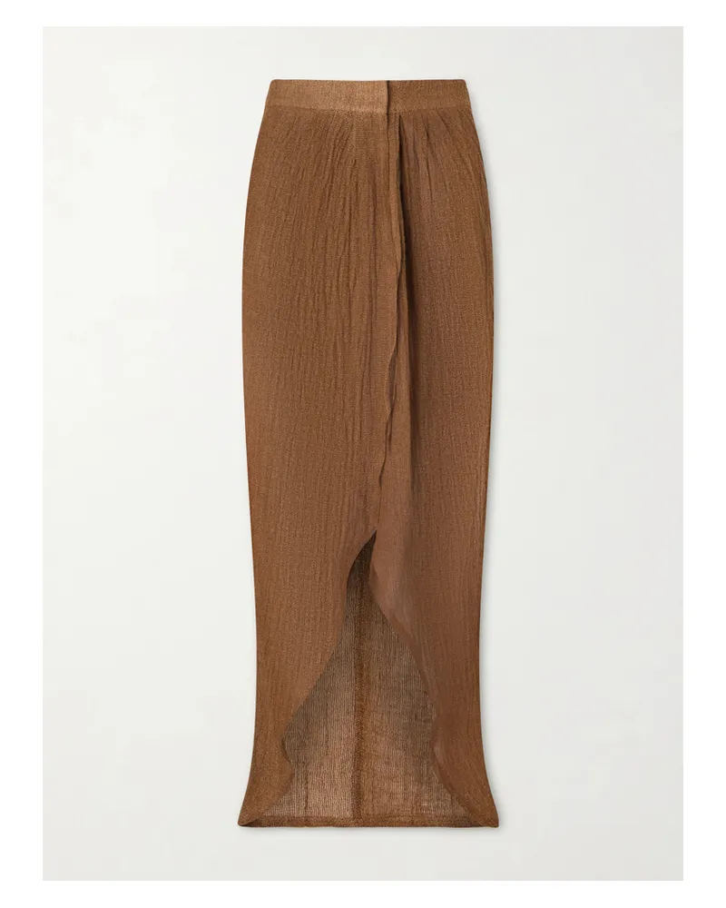 Le Kasha 1918 Kamat Organic Linen Maxi Skirt - Brown Brown