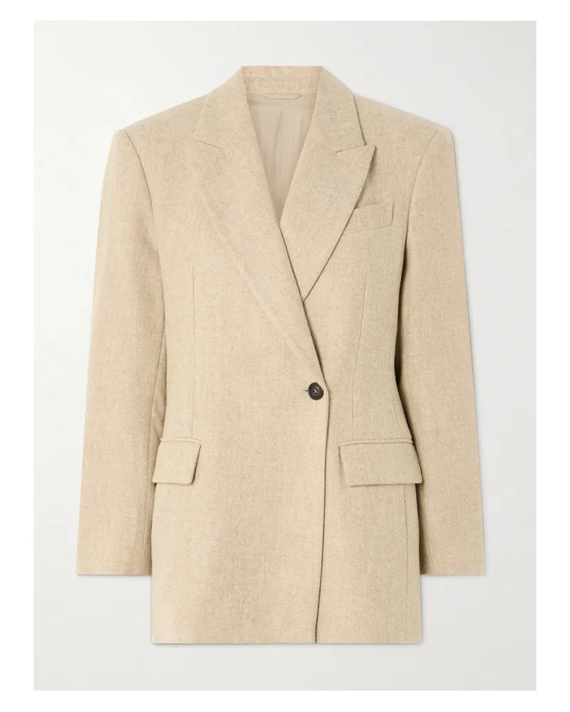 Brunello Cucinelli Blazer Aus Einer Gebürsteten Alpakawollmischung - Neutral Neutral