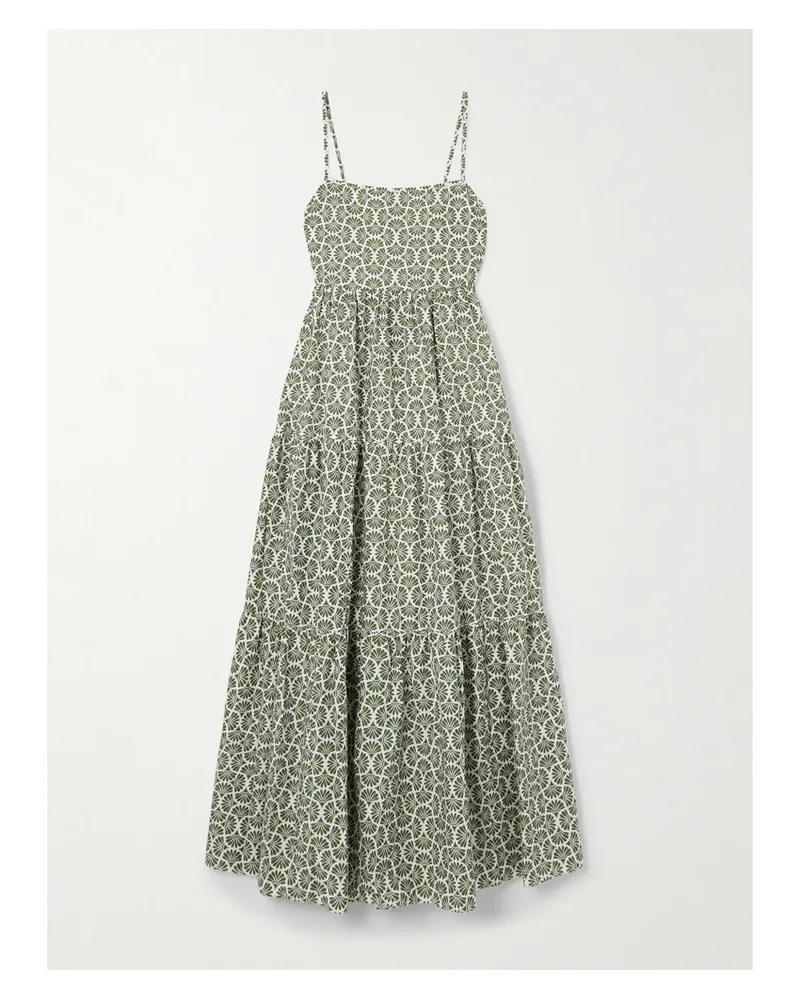 Matteau Maxikleid Aus Biobaumwolle Mit Blumenprint - Grün Grün