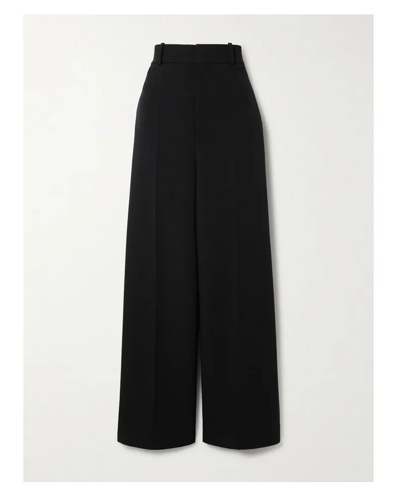 Carven Hose Mit Weitem Bein Aus Twill - Schwarz Schwarz