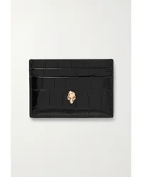 Alexander McQueen Skull Kartenetui aus Leder Schwarz