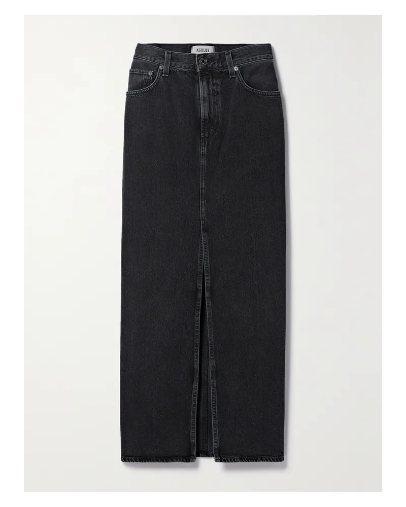 AGOLDE Net Sustain Leif Maxi-jeansrock Aus Bio-denim - Schwarz Schwarz