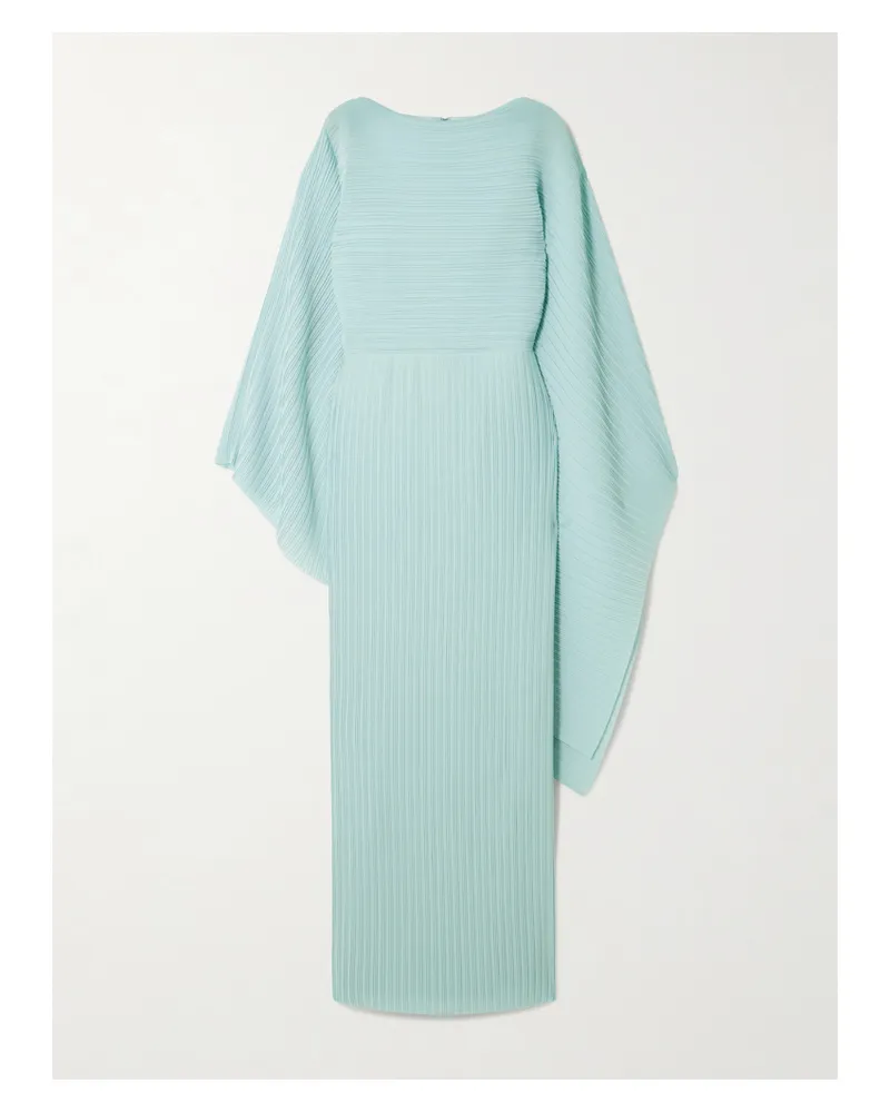 Solace London Adami Robe Aus Plissiertem Crêpe - Blau Blau