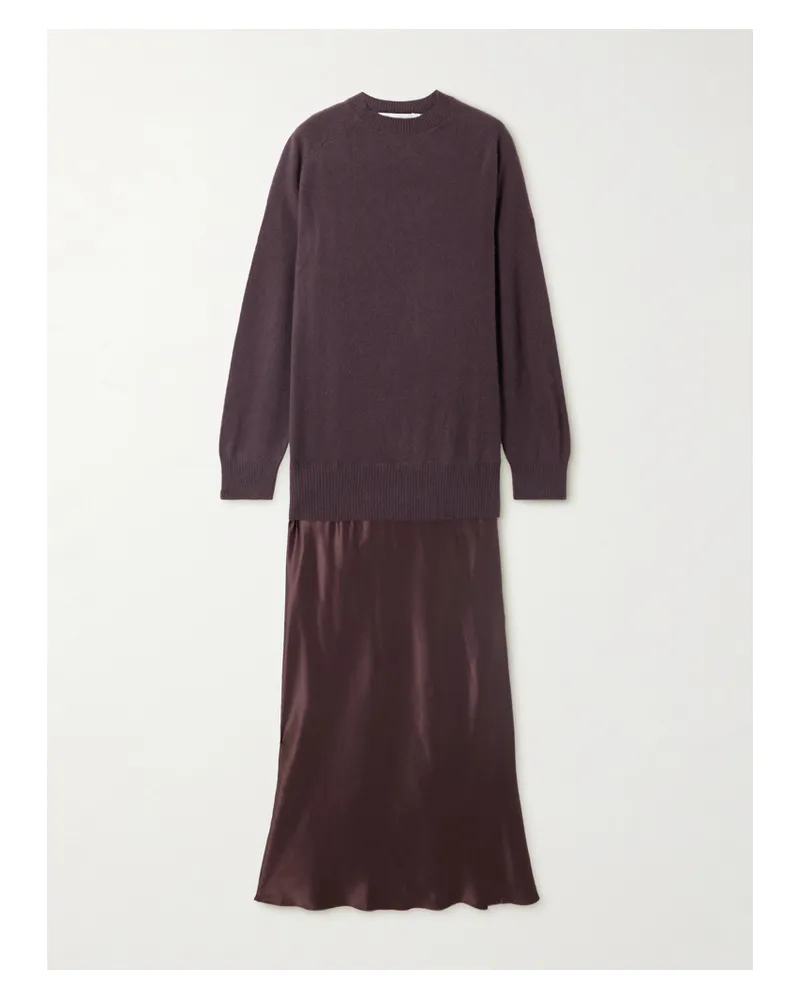 Christopher Esber Monument Maxikleid Aus Kaschmir Und Seidensatin - Lila Lila