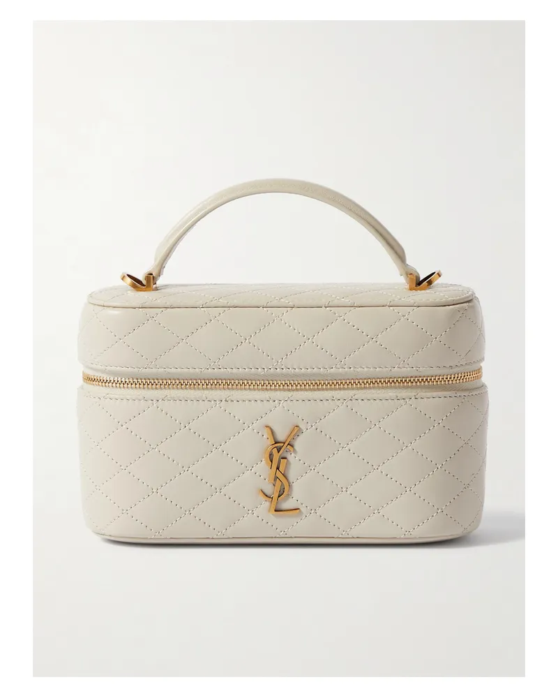 Saint Laurent Gaby Vanity Mini Quilted Leather Shoulder Bag - Neutrals Neutrals
