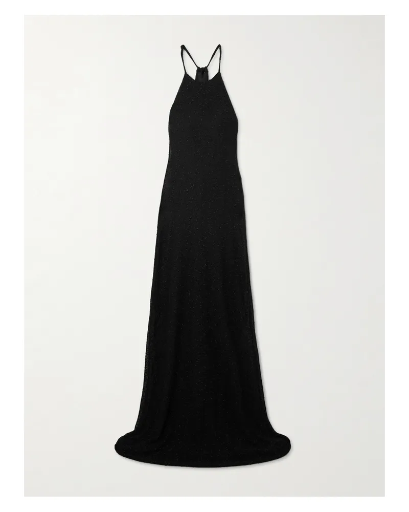 Christopher Esber Maxikleid Aus Metallic-strick - Schwarz Schwarz