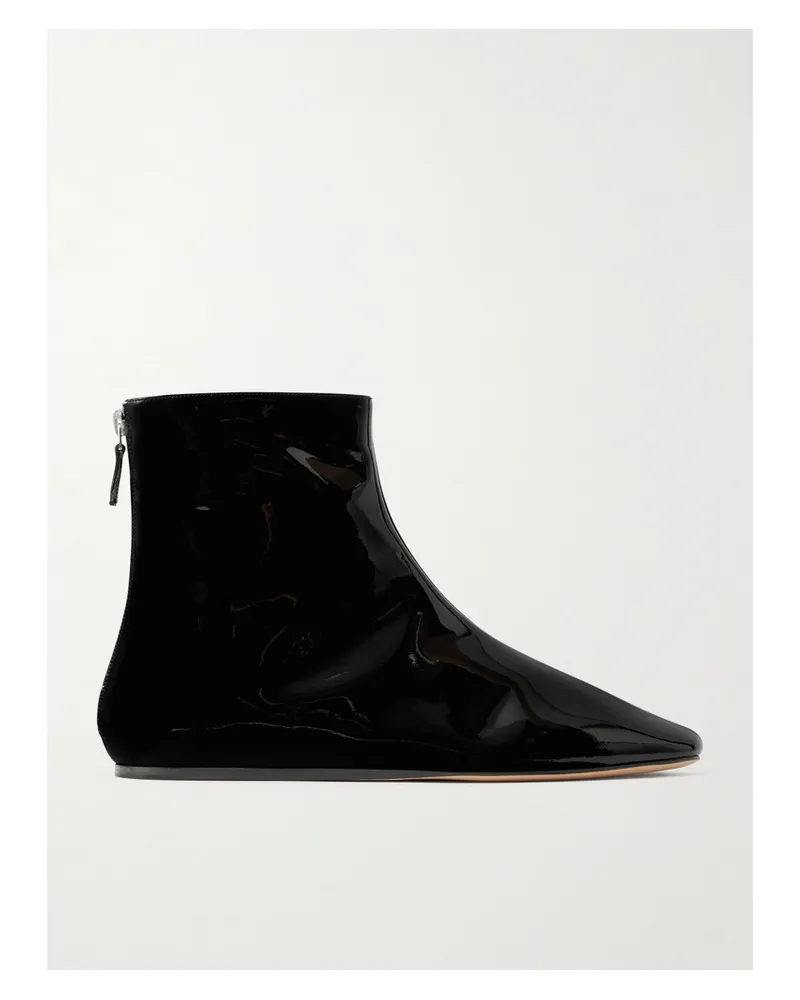 Le Monde Béryl Luna Ankle Boots Aus Lackleder - Schwarz Schwarz
