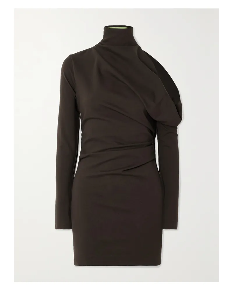GAUGE81 Teresa Asymmetrisches Minikleid Aus Stretch-jersey - Braun Braun