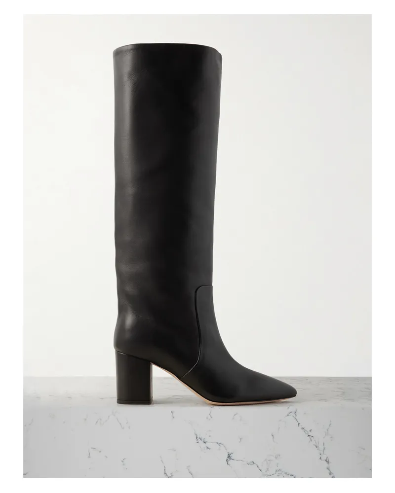 Paris Texas Anja Leather Knee Boot - Black Black